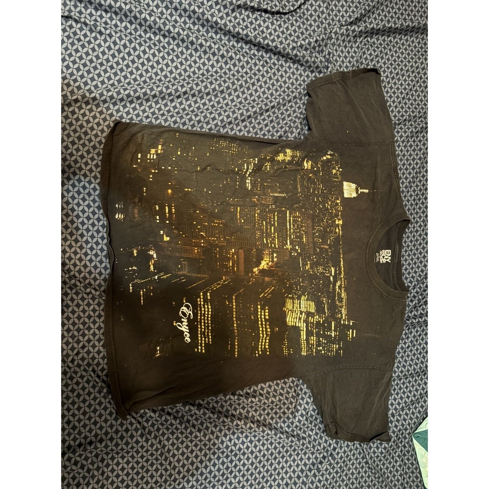 Enyce By Sean Combs T Shirt Men's L Black City Lights Night Vintage RARE